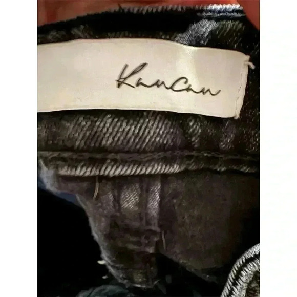 KanCan Women's High Rise Distressed Black Straight Leg Jeans Size 11 - Picture 6 of 7